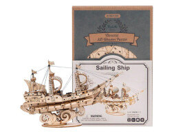 RoboTime 3D dřevěná skládačka Vojenská plachetnice